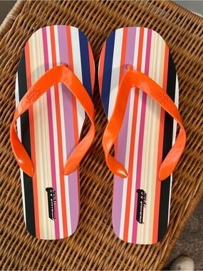 FP Movement by Free People Orange Strap Striped Flip Flops